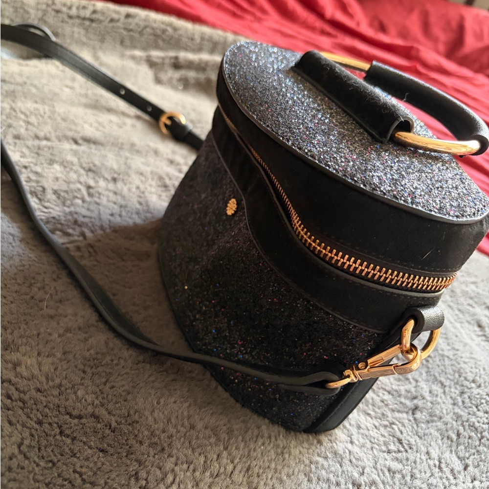 LC Lauren Conrad Black Glitter Mini Bag